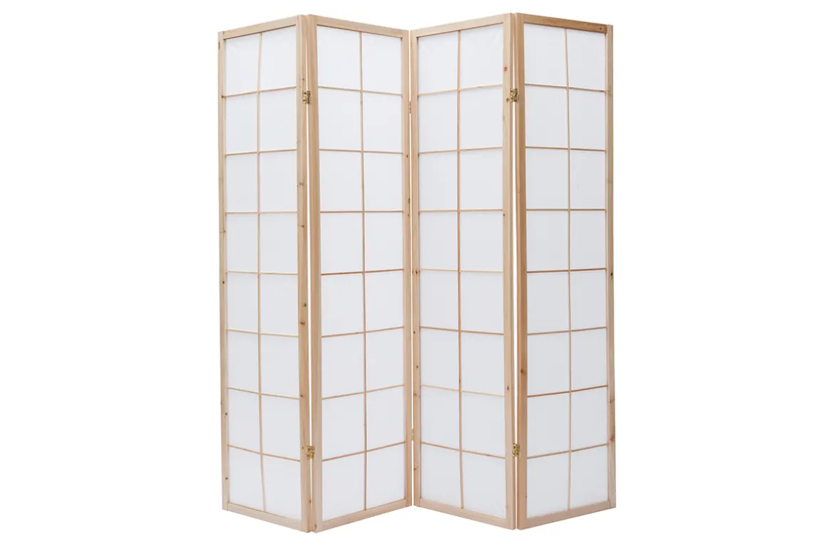 Miliboo Paravent-Paravent japonais en bois et papier de riz L176 cm IKUYO