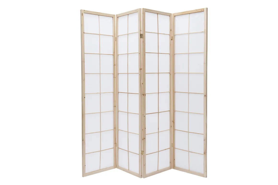 Miliboo Paravent-Paravent japonais en bois et papier de riz L176 cm IKUYO