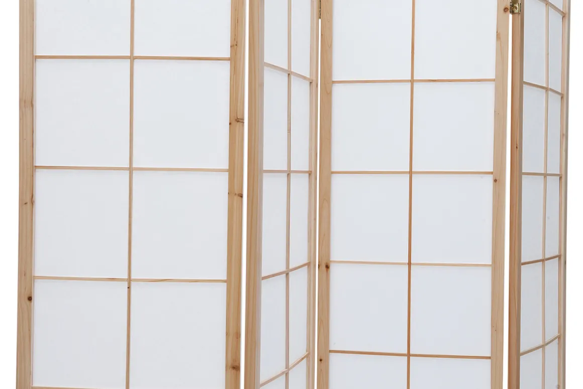 Miliboo Paravent-Paravent japonais en bois et papier de riz L176 cm IKUYO