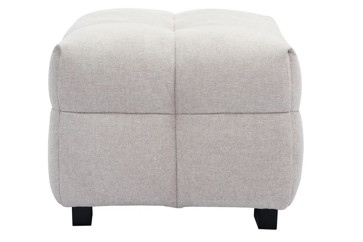 Miliboo Pouf|Pouf-Pouf repose-pieds design en tissu effet velours texturé beige CORTO