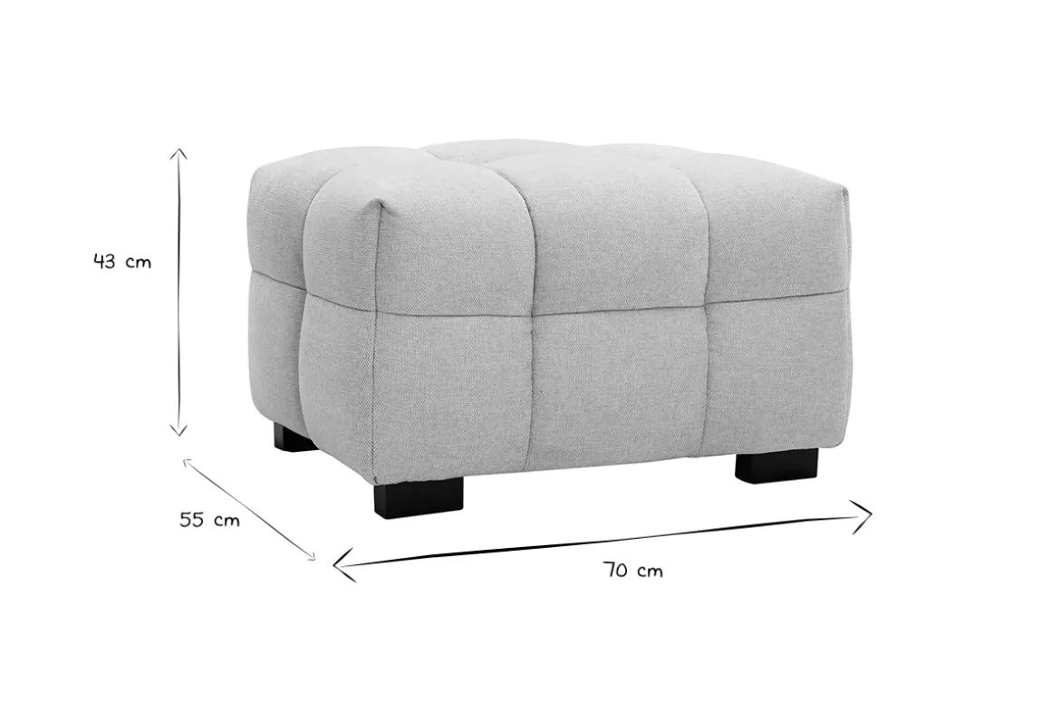 Miliboo Pouf|Pouf-Pouf repose-pieds design en tissu effet velours texturé beige CORTO