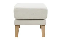 Miliboo Pouf|Pouf-Pouf repose-pieds déhoussable scandinave en tissu beige et bois clair OSLO