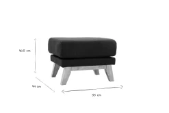 Miliboo Pouf|Pouf-Pouf repose-pieds déhoussable scandinave en tissu gris foncé et bois clair OSLO