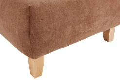 Miliboo Pouf|Pouf-Pouf repose-pieds en tissu effet velours texturé terracotta et bois clair massif L75 cm ODEON