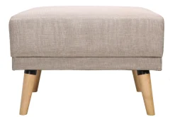 Miliboo Pouf|Pouf-Pouf repose-pieds scandinave en tissu beige et bois clair ULLA
