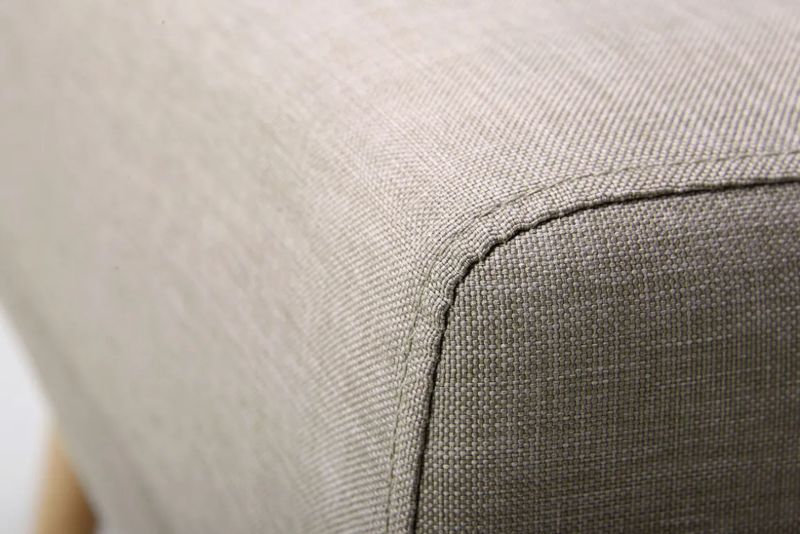 Miliboo Pouf|Pouf-Pouf repose-pieds scandinave en tissu beige et bois clair ULLA