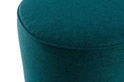 Miliboo Pouf|Pouf-Pouf rond en tissu bleu paon D40 cm COQ