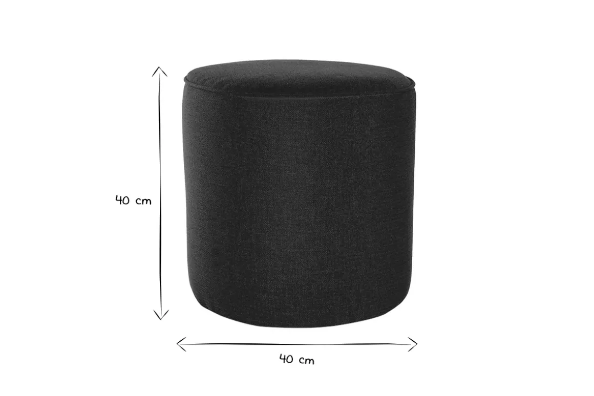 Miliboo Pouf|Pouf-Pouf rond en tissu bleu paon D40 cm COQ