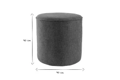 Miliboo Pouf|Pouf-Pouf rond en tissu gris anthracite D40 cm COQ