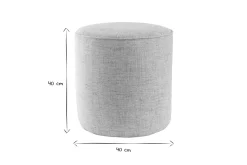 Miliboo Pouf|Pouf-Pouf rond en tissu gris clair D40 cm COQ