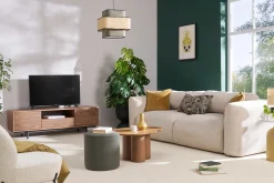 Miliboo Pouf|Pouf-Pouf rond en tissu kaki D40 cm COQ