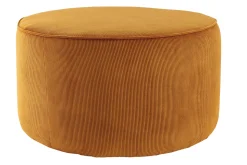Miliboo Pouf|Pouf-Pouf rond en tissu velours côtelé jaune D70 cm LOUIS