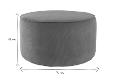 Miliboo Pouf|Pouf-Pouf rond en tissu velours côtelé jaune D70 cm LOUIS