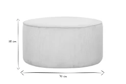 Miliboo Pouf|Pouf-Pouf rond en tissu velours côtelé écru D70 cm LOUIS