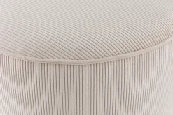 Miliboo Pouf|Pouf-Pouf rond en tissu velours côtelé écru D40 cm LOUIS