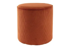 Miliboo Pouf|Pouf-Pouf rond en tissu velours côtelé terre brûlée D40 cm LOUIS