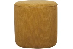 Miliboo Pouf|Pouf-Pouf rond en tissu velours côtelé jaune D40 cm LOUIS