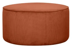 Miliboo Pouf|Pouf-Pouf rond en tissu velours côtelé terre brulée D70 cm LOUIS