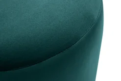 Miliboo Pouf|Pouf-Pouf rond en velours bleu pétrole et métal doré D40 cm AMAYA