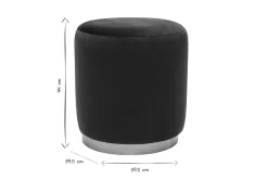 Miliboo Pouf|Pouf-Pouf rond en velours bleu pétrole et métal doré D40 cm AMAYA