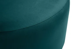 Miliboo Pouf|Pouf-Pouf rond en velours bleu pétrole et métal doré D54 cm AMAYA