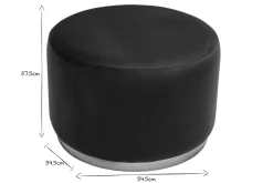 Miliboo Pouf|Pouf-Pouf rond en velours bleu pétrole et métal doré D54 cm AMAYA