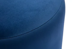 Miliboo Pouf|Pouf-Pouf rond en velours bleu marine et métal doré D40 cm AMAYA