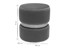 Miliboo Pouf|Pouf-Pouf rond en velours bleu rouge tomette et métal doré D40 cm JOY