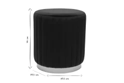 Miliboo Pouf|Pouf-Pouf rond en velours noir et métal doré D40 cm DONA