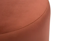 Miliboo Pouf|Pouf-Pouf rond en velours rouge tomette et métal doré D40 cm AMAYA