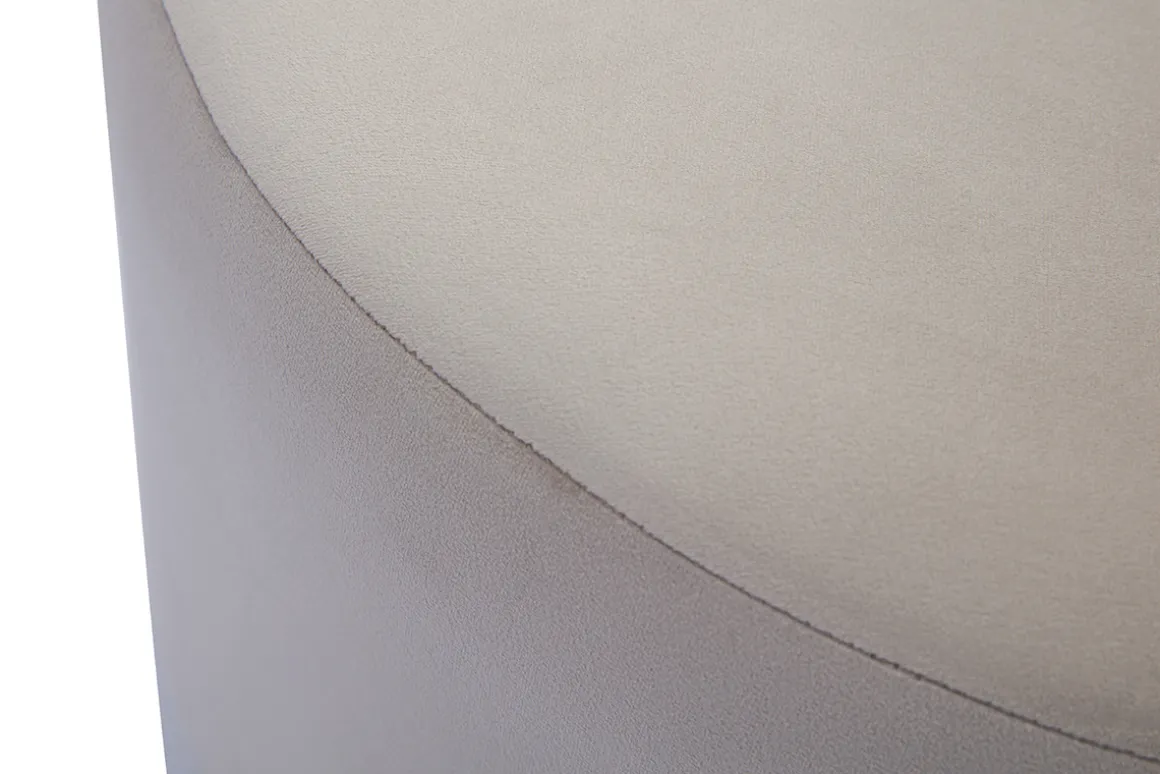 Miliboo Pouf|Pouf-Pouf rond en velours taupe et métal doré D54 cm AMAYA