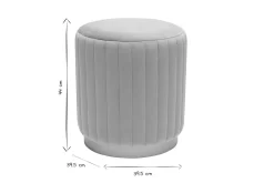 Miliboo Pouf|Pouf-Pouf rond en velours taupe et métal doré D40 cm DONA