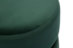 Miliboo Pouf|Pouf-Pouf rond en velours vert foncé et métal doré D40 cm JOY