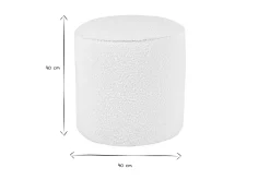 Miliboo Pouf|Pouf-Pouf scandinave rond en tissu effet laine bouclée blanc cassé D40 cm MERIBEL