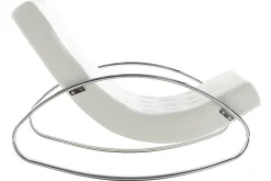 Miliboo Rocking Chair|Voir Tous Les Fauteuils-Rocking chair design blanc et acier chromé CHESTY