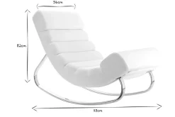 Miliboo Rocking Chair|Voir Tous Les Fauteuils-Rocking chair design blanc et acier chromé TAYLOR