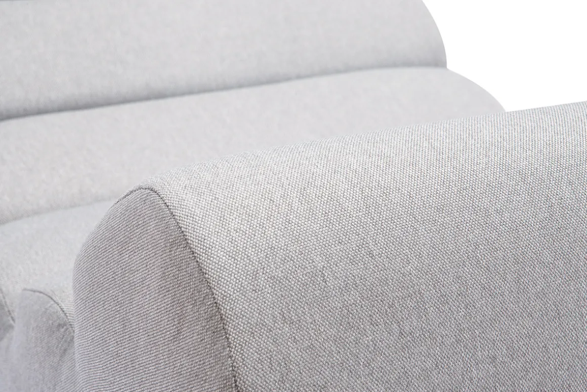 Miliboo Rocking Chair|Voir Tous Les Fauteuils-Rocking chair design en tissu gris clair et acier chromé TAYLOR