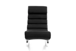 Miliboo Rocking Chair|Voir Tous Les Fauteuils-Rocking chair design noir et acier chromé TAYLOR