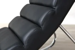 Miliboo Rocking Chair|Voir Tous Les Fauteuils-Rocking chair design noir et acier chromé TAYLOR