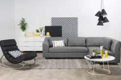 Miliboo Rocking Chair|Voir Tous Les Fauteuils-Rocking chair design noir et acier chromé TAYLOR