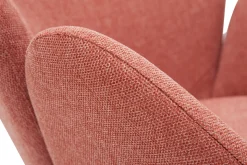 Miliboo Rocking Chair|Voir Tous Les Fauteuils-Rocking chair en tissu effet velours texturé terracotta, métal noir et bois clair RHAPSODY