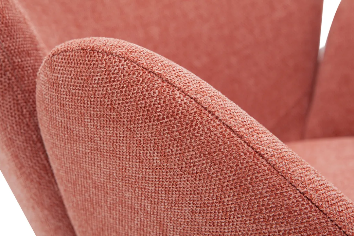 Miliboo Rocking Chair|Voir Tous Les Fauteuils-Rocking chair en tissu effet velours texturé terracotta, métal noir et bois clair RHAPSODY