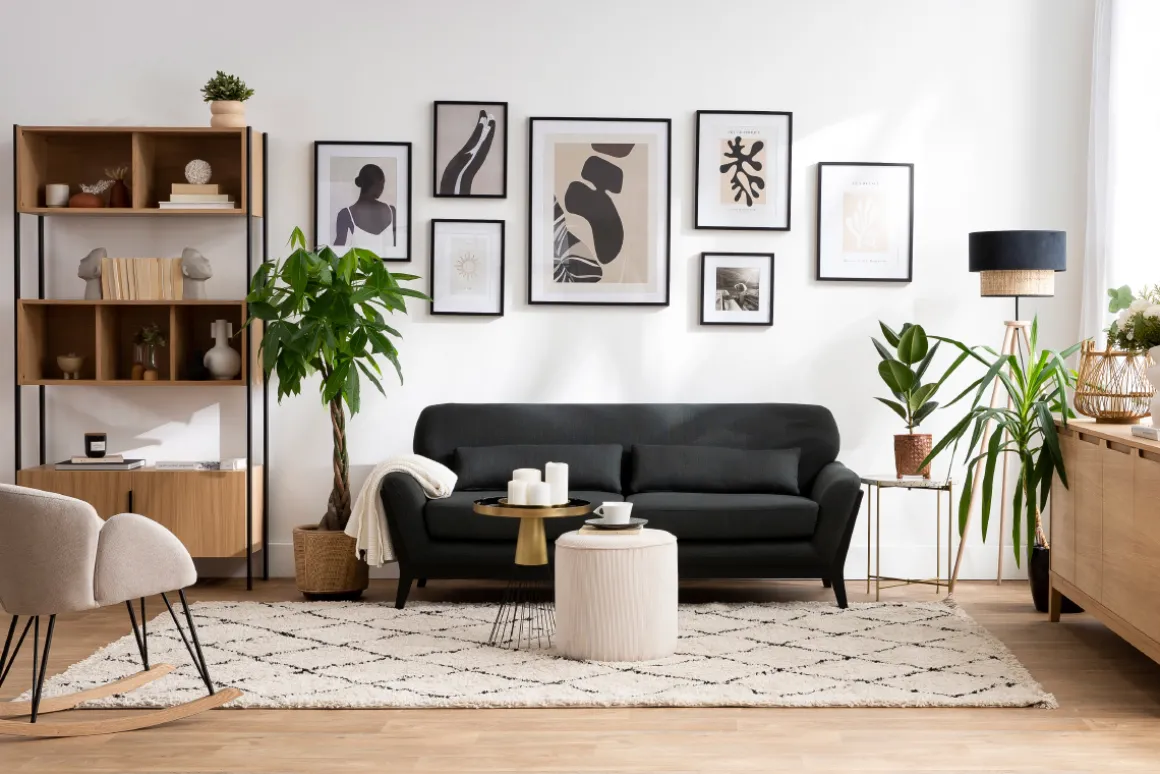 Miliboo Rocking Chair|Voir Tous Les Fauteuils-Rocking chair en tissu effet velours texturé terracotta, métal noir et bois clair RHAPSODY