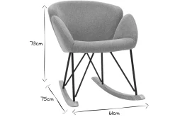 Miliboo Rocking Chair|Voir Tous Les Fauteuils-Rocking chair en tissu effet velours texturé terracotta, métal noir et bois clair RHAPSODY