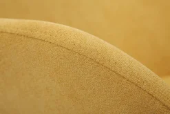 Miliboo Rocking Chair|Voir Tous Les Fauteuils-Rocking chair scandinave en tissu effet velours jaune moutarde, métal noir et bois clair JHENE