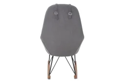 Miliboo Rocking Chair|Voir Tous Les Fauteuils-Rocking chair scandinave en tissu effet velours gris, métal noir et bois clair JHENE