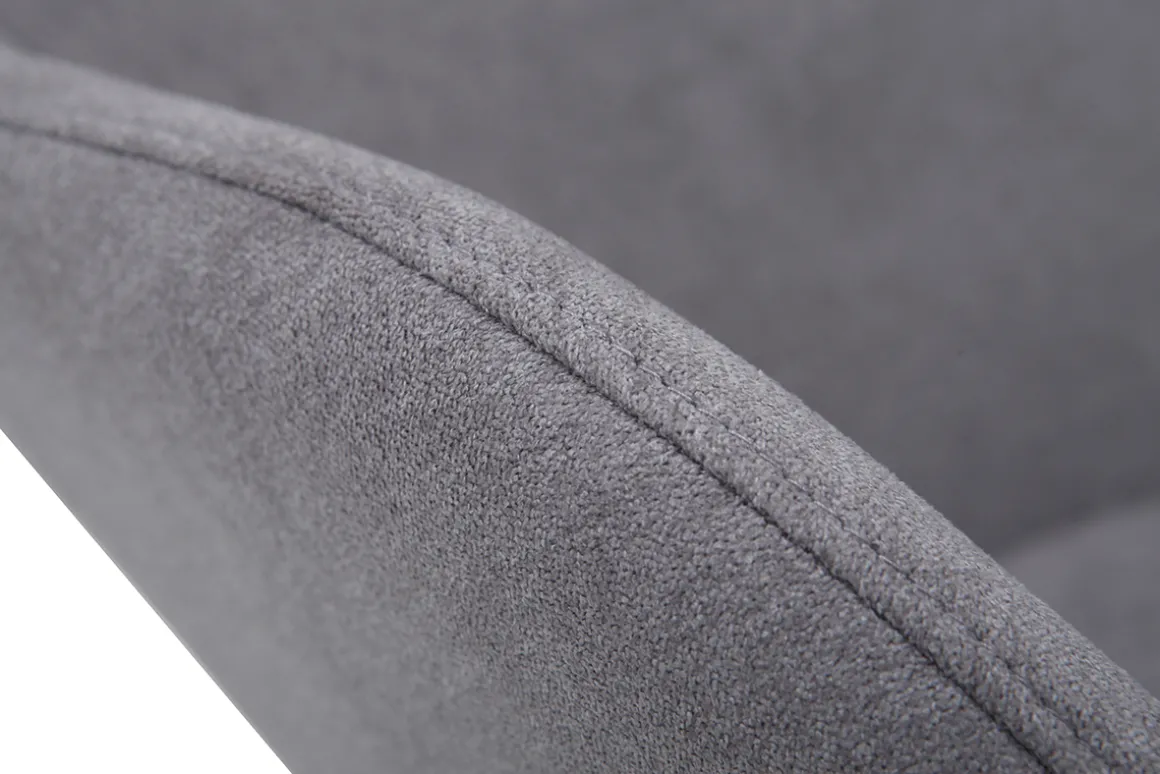 Miliboo Rocking Chair|Voir Tous Les Fauteuils-Rocking chair scandinave en tissu effet velours gris, métal noir et bois clair JHENE