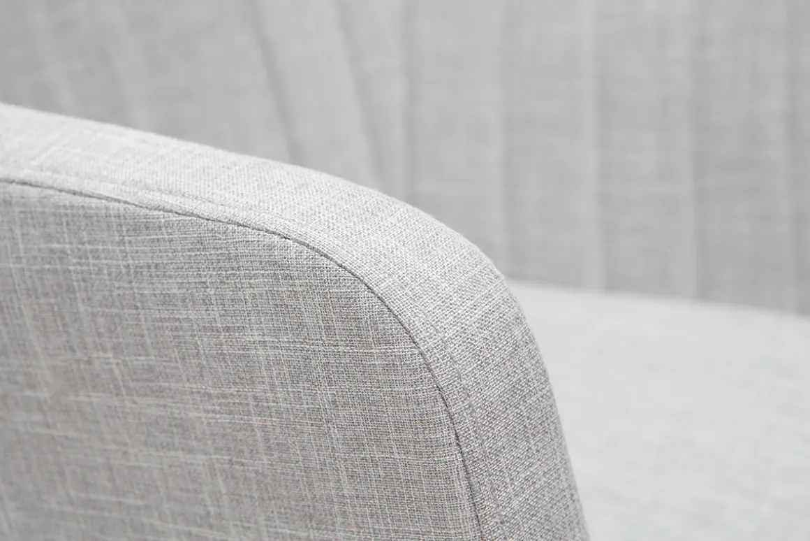 Miliboo Rocking Chair|Voir Tous Les Fauteuils-Rocking chair scandinave en tissu gris clair, métal noir et bois clair ALEYNA