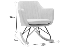Miliboo Rocking Chair|Voir Tous Les Fauteuils-Rocking chair scandinave en tissu gris clair, métal noir et bois clair ALEYNA