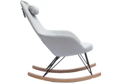 Miliboo Rocking Chair|Voir Tous Les Fauteuils-Rocking chair scandinave en tissu gris, métal noir et bois clair JHENE